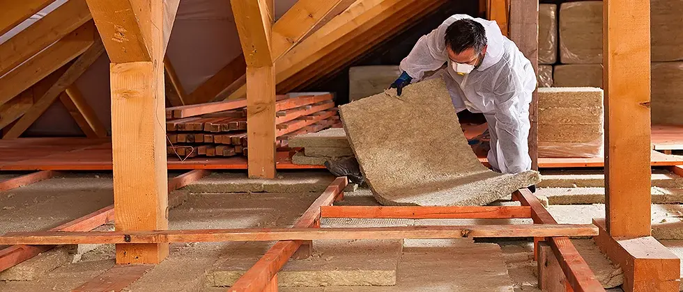Attic insulation installed to full depth in a Midland, TX home
